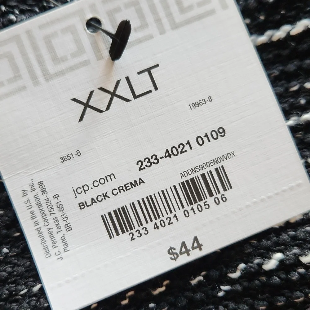 Liz Clairborne Weekend Knit 3 Quarter Length Sleeve Black & White Top Womans XXL - Picture 3 of 9